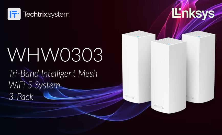 Are you seeking unparalleled connectivity and reliability for your home or office network? Look no further than the Linksys WHW0303-ME Tri-Band Intelligent Mesh™ WiFi 5 System 3-Pack (Black), now offered by Techtrix System, the leading Linksys distributor in Pakistan. Experience the ultimate in WiFi performance with this innovative system, designed to eliminate dead zones and ensure consistent coverage throughout your space. Whether you're streaming HD content, gaming online, or conducting video conferences, count on the Linksys WHW0303-ME to deliver blazing-fast speeds and reliable connections. Techtrix System brings you this cutting-edge WiFi solution to Karachi, Lahore, and beyond, providing unparalleled support and expertise every step of the way. Say goodbye to spotty connections and hello to seamless browsing, thanks to the intelligent mesh technology that optimizes network traffic for maximum efficiency. With the Linksys WHW0303-ME Tri-Band Intelligent Mesh™ WiFi 5 System 3-Pack (Black), you'll enjoy: Tri-Band Technology: Experience lightning-fast speeds on multiple devices simultaneously, thanks to the tri-band technology that optimizes performance across three separate frequency bands. Intelligent Mesh System: Say farewell to dead zones as the intelligent mesh system ensures seamless roaming and consistent coverage, no matter where you are in your home or office. Easy Setup and Management: Setting up your WiFi network has never been easier, thanks to the intuitive setup process and the Linksys app, which allows you to monitor and control your network from anywhere. Partner with Techtrix System, the trusted Linksys distributor in Karachi, Lahore, and Pakistan, to revolutionize your connectivity today. Contact us to learn more about the Linksys WHW0303-ME Tri-Band Intelligent Mesh™ WiFi 5 System 3-Pack (Black) and how it can transform your digital experience.